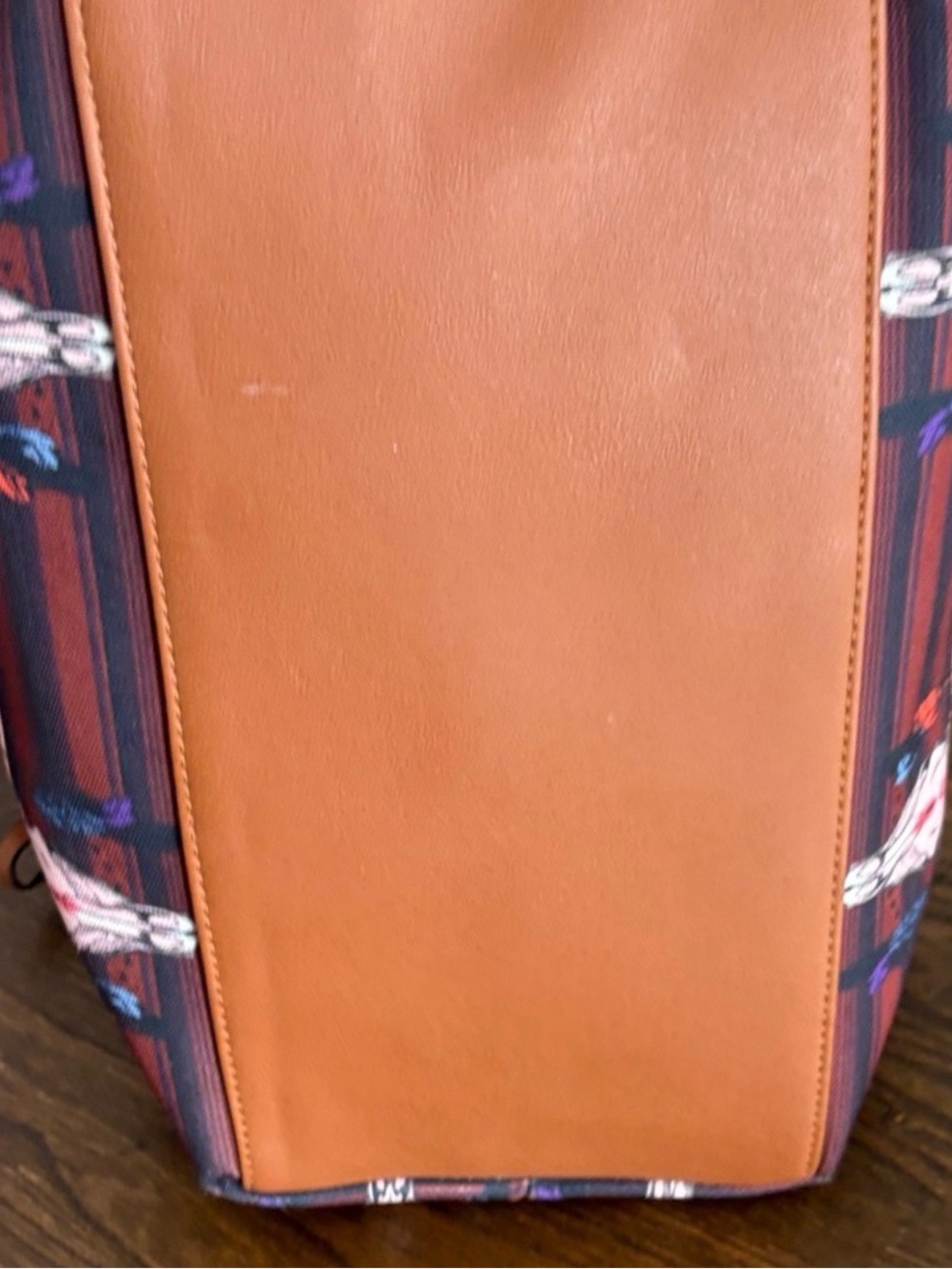 2 piece set Cow -Print Canvas Tote with Floral Longhorn Stripe & matching wallet - Picture 12 of 14